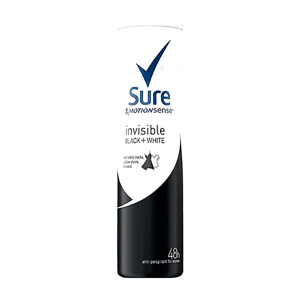 Sure Invisible Black And White Deo Spray 250Ml