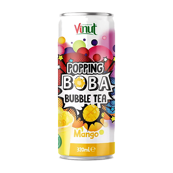 Vinut Popping Boba Bubble Tea Mango 320Ml