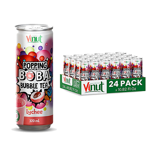 Vinut Popping Boba Bubble Tea Lychee 320Ml