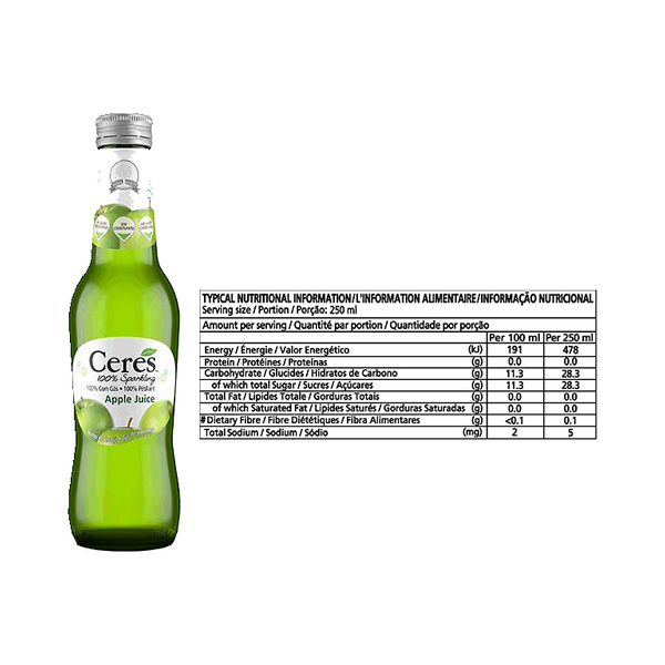 Ceres 100% Sparkling Apple Juice 275Ml