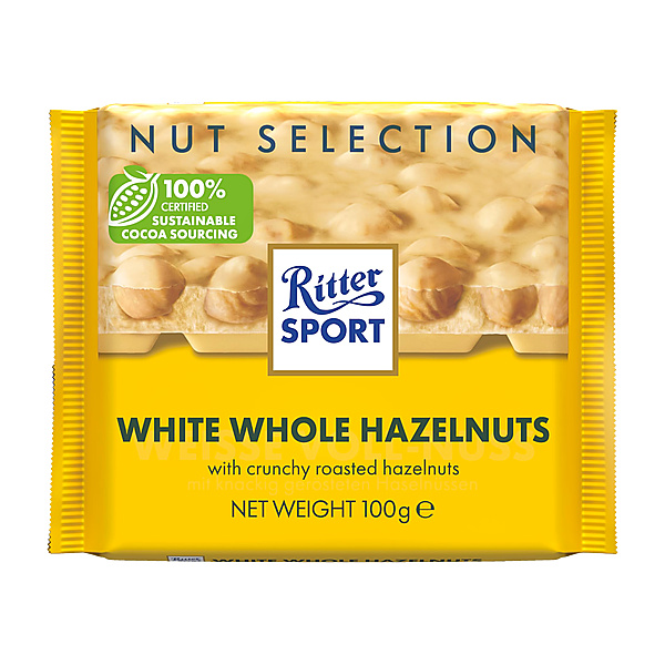 Ritter Sport White Whole Hazelnuts 100G