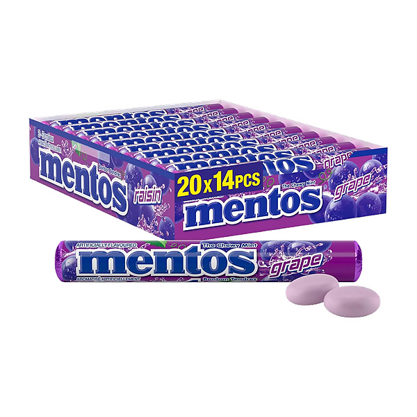 Mentos Grape Flavour Chewy Dragees 37.5G