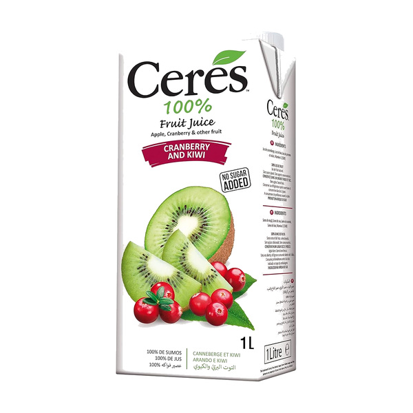 Ceres Cranberry Kiwi 100% 1Litre